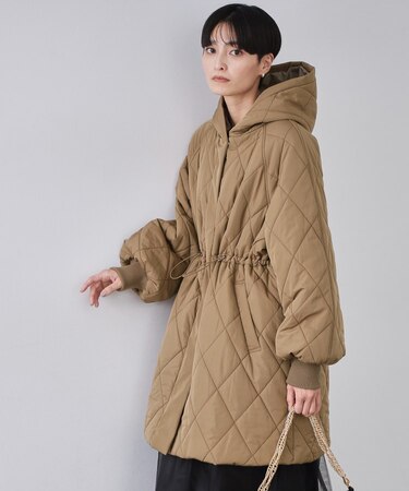 撥水キルティングロングコート【洗える】