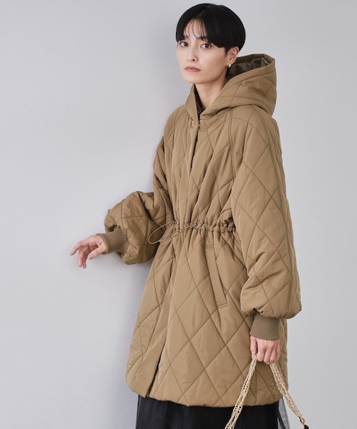 撥水キルティングロングコート【洗える】