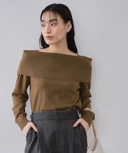 オフショルダーニット【洗濯機OK】