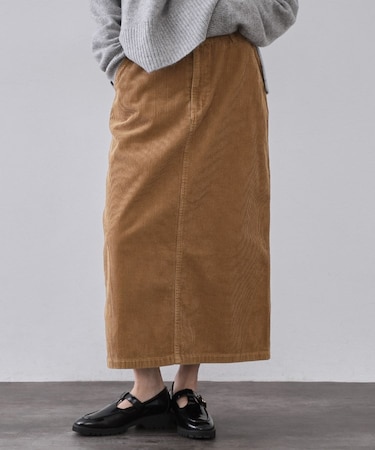 コーデュロイナロースカート【洗濯機OK】