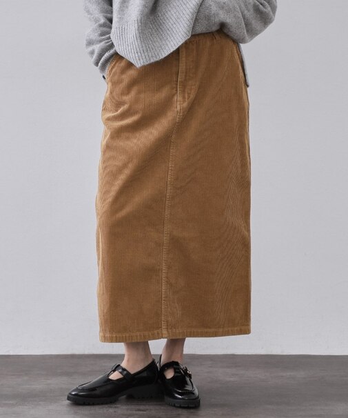 コーデュロイナロースカート【洗濯機OK】