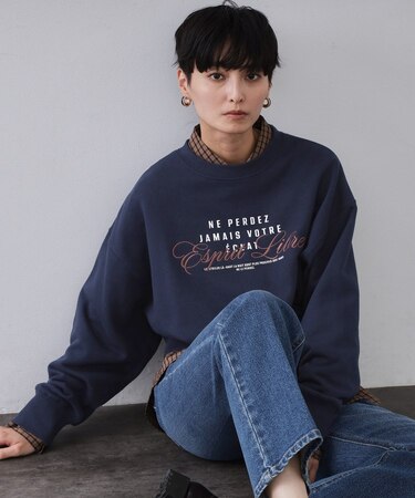 裏毛プリント刺繍ロゴ【洗濯機OK】