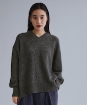 【es】フラッフィーウールVネックニット【洗濯機OK】