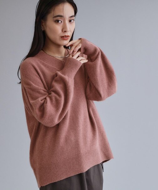 【es】フラッフィーウールVネックニット【洗濯機OK】
