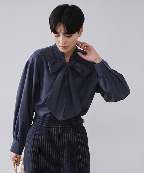 ボウタイブラウス【洗濯機OK】