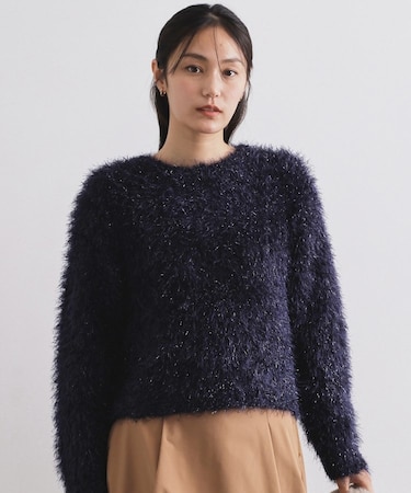 シャギーラメニット【洗濯機OK】