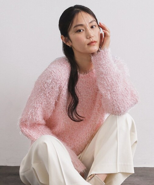 シャギーラメニット【洗濯機OK】