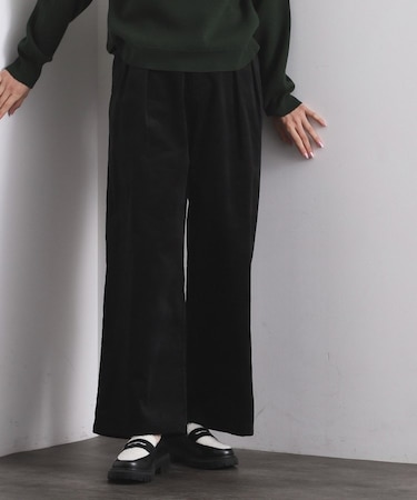 別珍タックワイドパンツ【洗える】