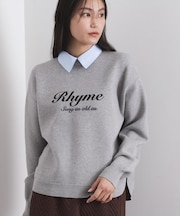 襟付きロゴジャカードニット【洗濯機OK】