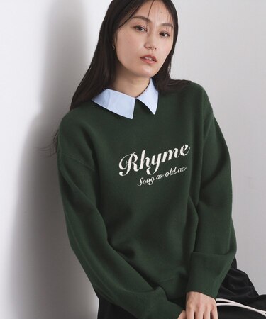 襟付きロゴジャカードニット【洗濯機OK】