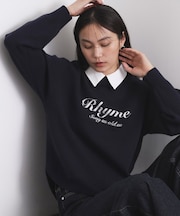 襟付きロゴジャカードニット【洗濯機OK】