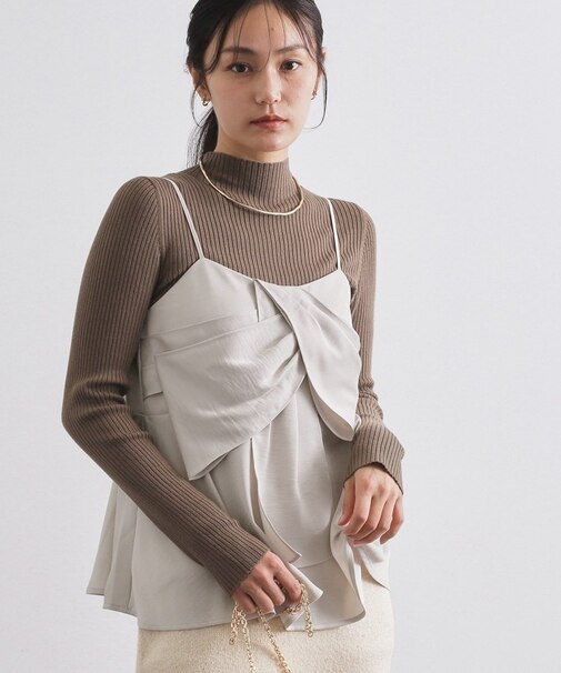 サテンキャミブラウス【洗濯機OK】