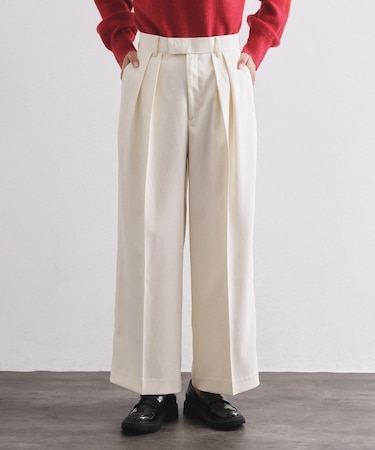 カルゼタックワイドパンツ【洗濯機OK】