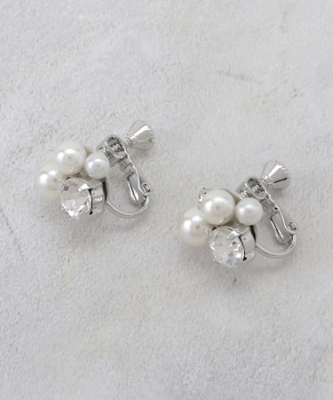 ビジューフェイクパール イヤリング