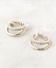 ダブルビジューイヤリング