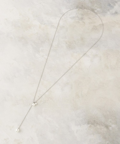 フェイクパールスライドネックレス