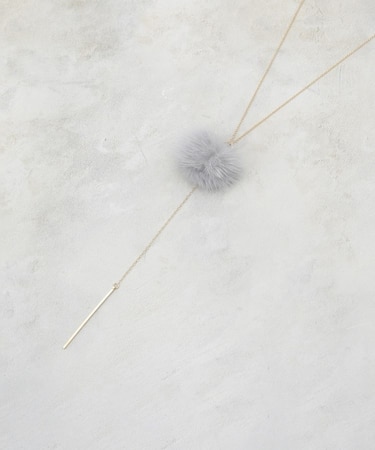 ミンクファー×ビジュースライドネックレス