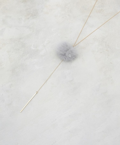 ミンクファー×ビジュースライドネックレス