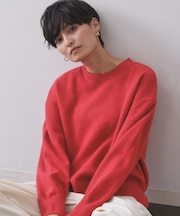 きらきらクルーミドルゲージニット【洗濯機OK】