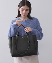 シュリンク合皮大容量トートバッグ【人間工学／軽量／A4サイズ対応／2WAY】