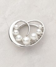 【マグネット】フェイクパール×メタルブローチ