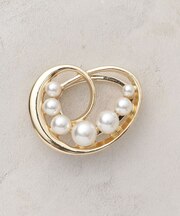 【マグネット】フェイクパール×メタルブローチ