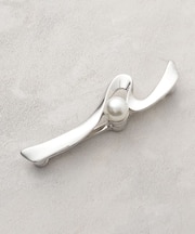 【マグネット】1粒フェイクパールラインブローチ