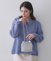 ラインストーン調シャイニー巾着ミニショルダーバッグ【2WAY】