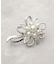 メタルフラワーフェイクパールブローチ