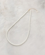 ガラスパールロングネックレス