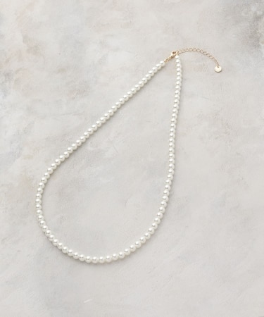 ガラスパールロングネックレス