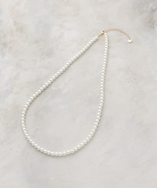 ガラスパールロングネックレス