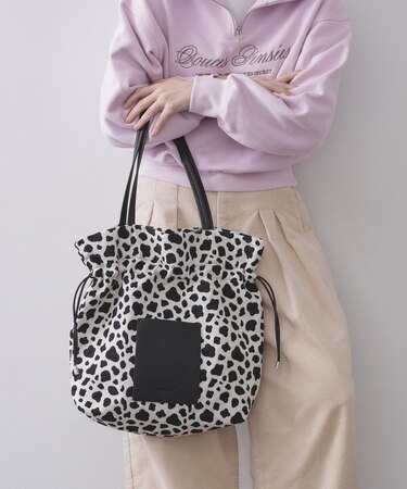 素材アソートドロストデザイン巾着トートバッグ【A4サイズ対応】