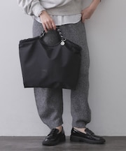 ロープハンドルドロストミドルトートバッグ【軽量／A4サイズ対応】