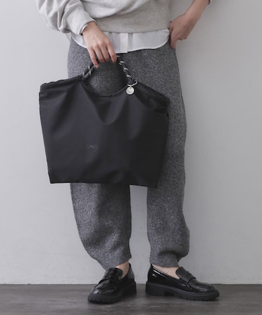 ロープハンドルドロストミドルトートバッグ【軽量／A4サイズ対応】