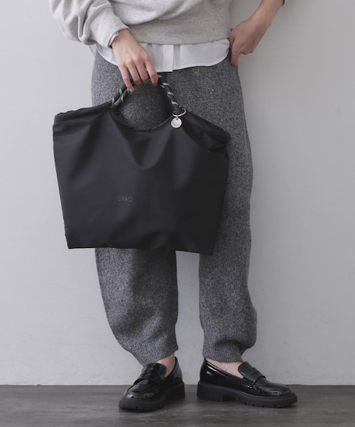 ロープハンドルドロストミドルトートバッグ【軽量／A4サイズ対応】