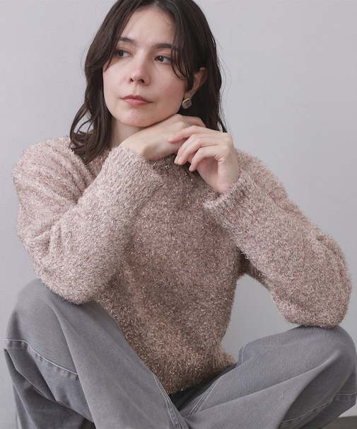 きらきらフェザーニット【洗濯機OK】