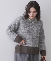 カラーMIXミドルゲージニット【洗濯機OK】