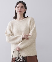 カラーMIXリラクシーミドルゲージニット【洗濯機OK】