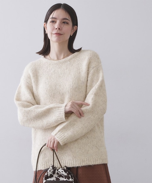 カラーMIXリラクシーミドルゲージニット【洗濯機OK】