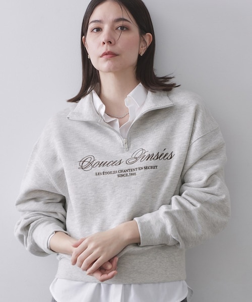 ハーフZIPロゴ刺繍裏毛【洗濯機OK】｜オペーク ドット クリップの通販