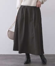 チドリエンボスフレアスカート【洗濯機OK】