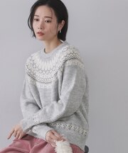 ラメ求心柄ニット【洗濯機OK】