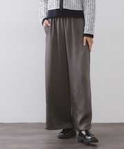 サテンイージーワイドパンツ【洗濯機OK】