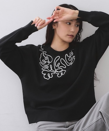 コード刺繍裏毛プルオーバー【洗濯機OK】