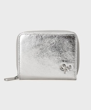 メタルパーツデザイン 二つ折りミニウォレット