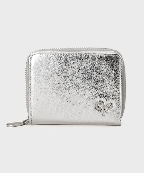 メタルパーツデザイン 二つ折りミニウォレット