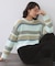 カラーボーダーミドルゲージニット