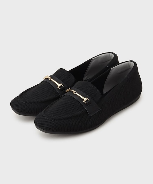 スクエアトゥニットローファー