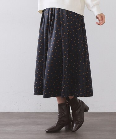 カラードットフレアスカート【洗濯機OK】